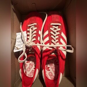 Adidas Scarlet Red Shoes with Cream Accents